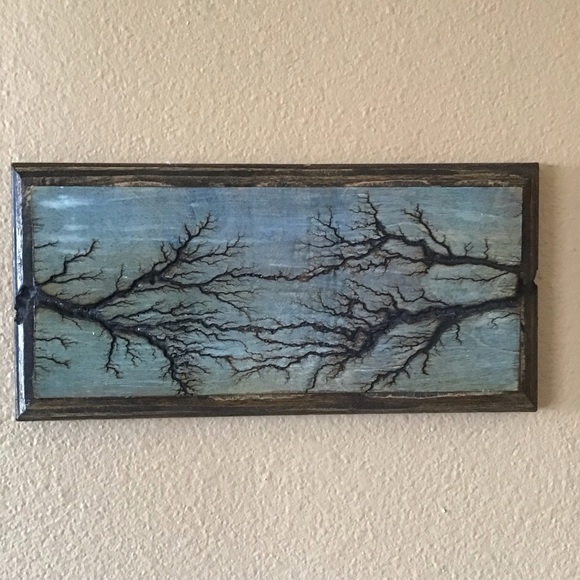 Rustic Farmhouse Handmade Wood Branches Lightening Wall Decor - Picture 2 of 4